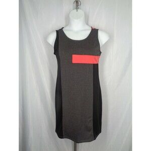 Mystree Gray Black Coral Sleeveless Stretch Dress Size Large New